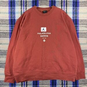 Jordan 76ers Courtside Statement Heavyweight Pullover Hoodie Mens XXL Red